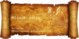 Mizsák Júlia névjegykártya