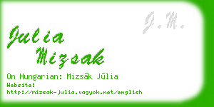 julia mizsak business card